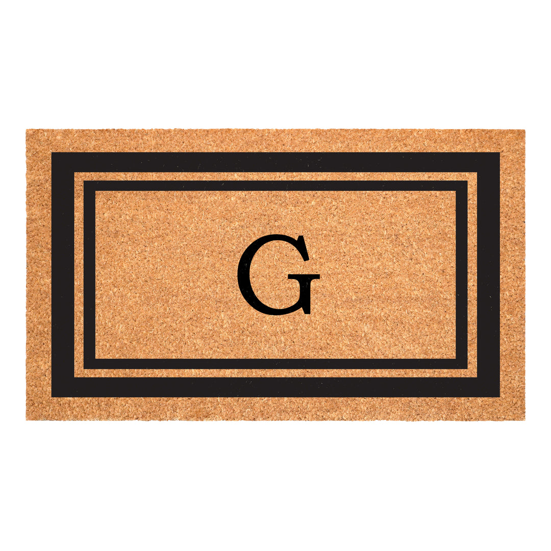 Black Border Monogram Doormat