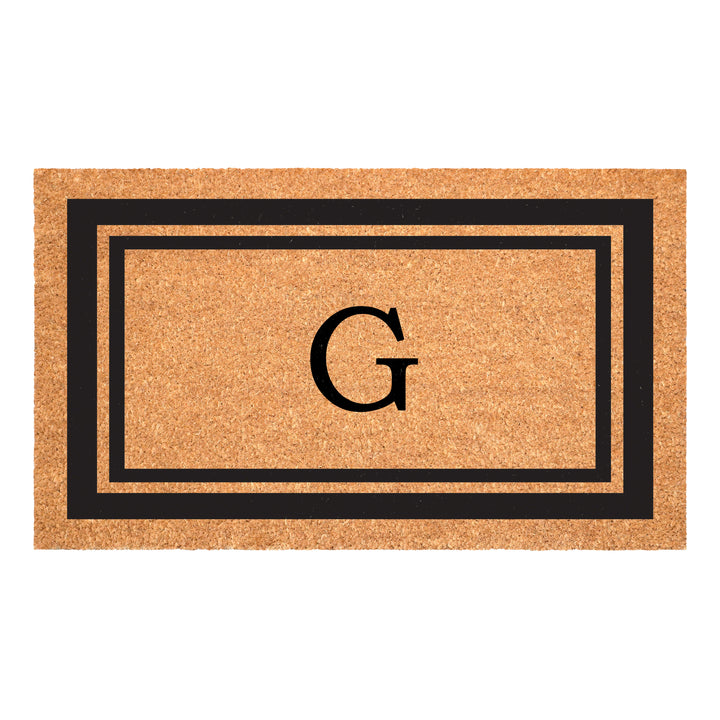 Black Border Monogram Doormat