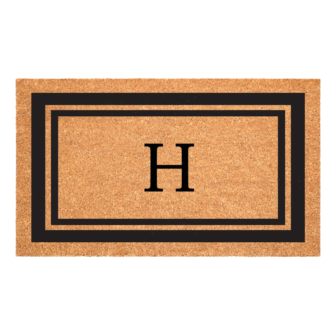 Black Border Monogram Doormat