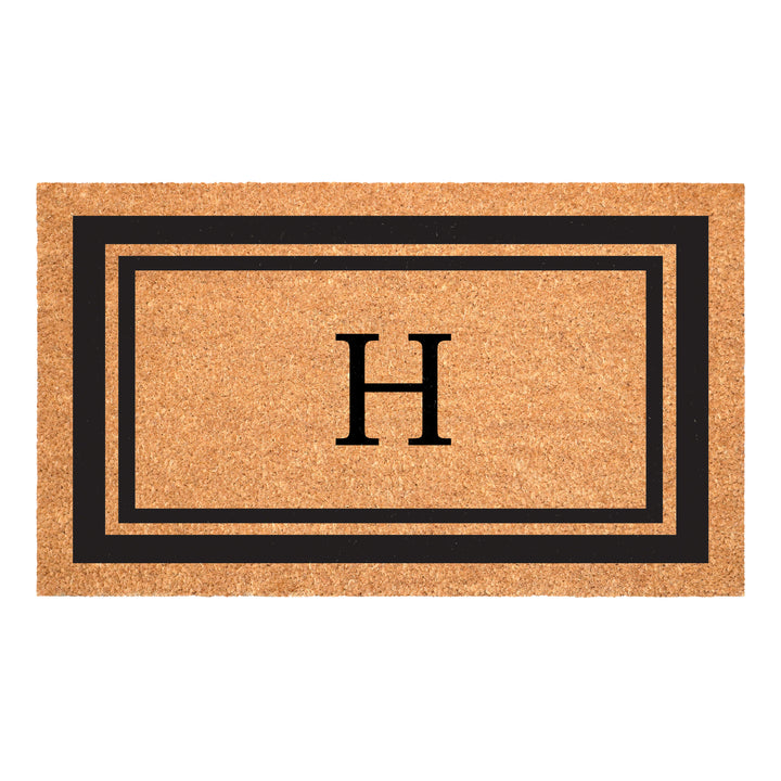 Black Border Monogram Doormat