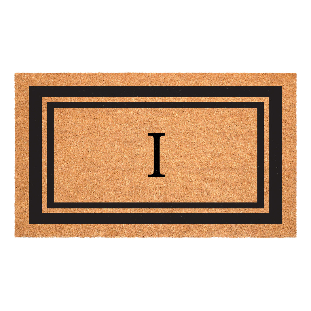 Black Border Monogram Doormat