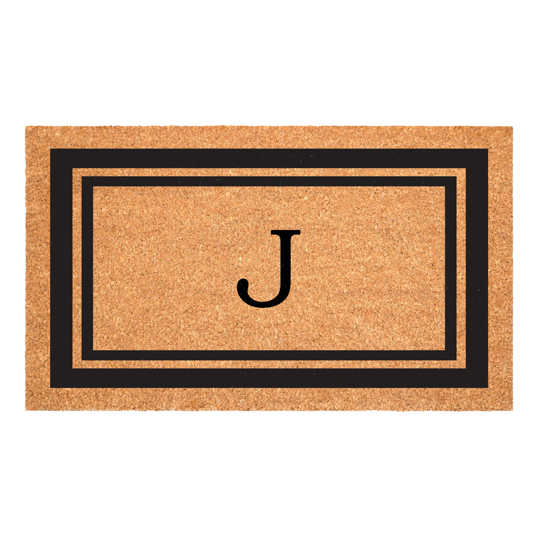 Black Border Monogram Doormat