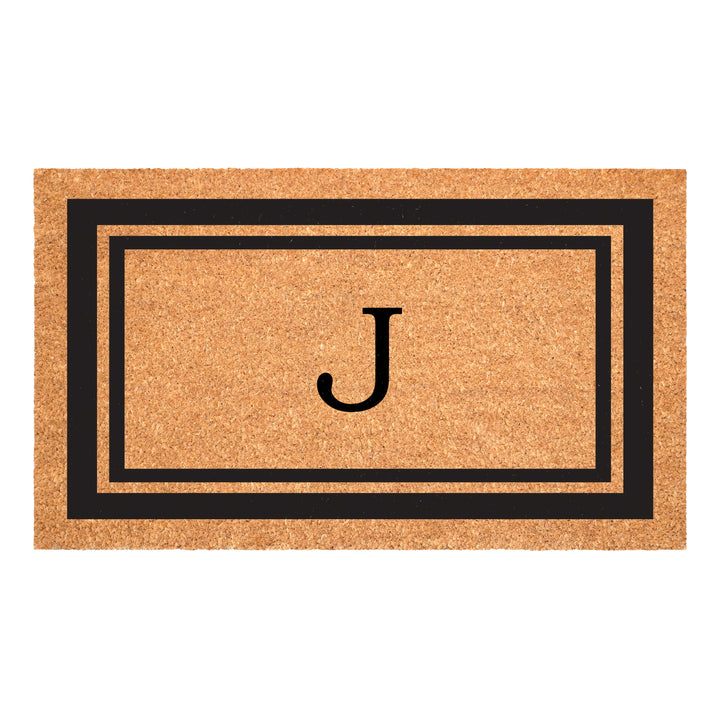 Black Border Monogram Doormat