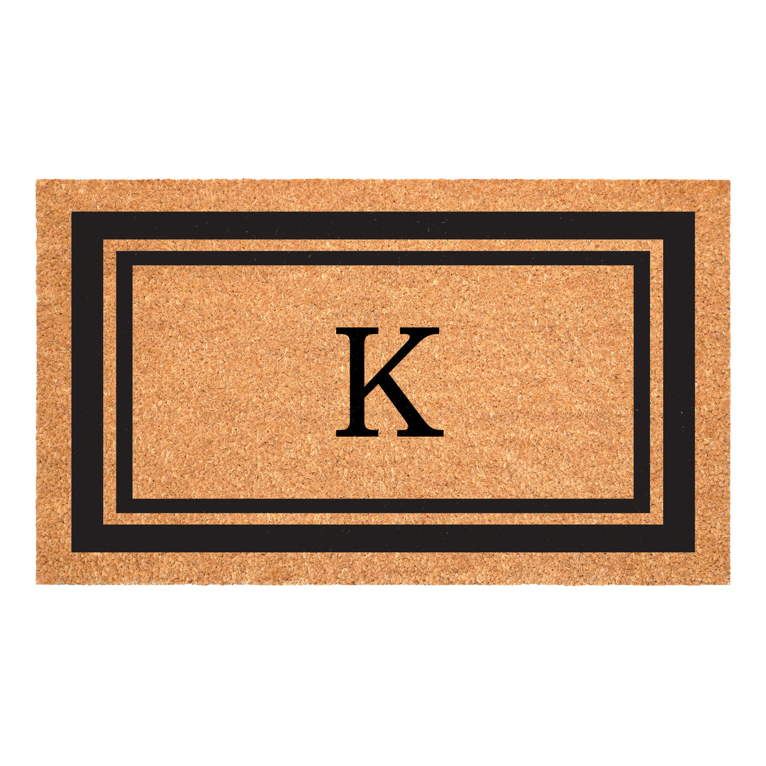 Black Border Monogram Doormat