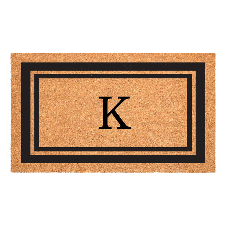 Black Border Monogram Doormat