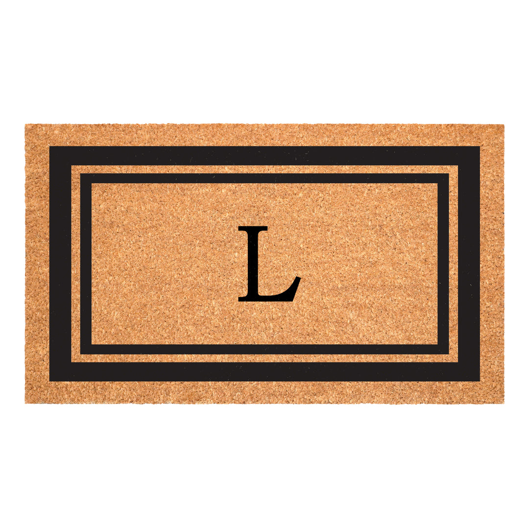 Black Border Monogram Doormat