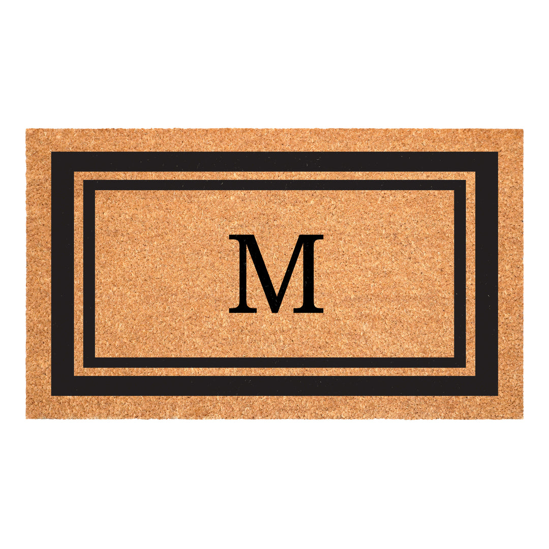 Black Border Monogram Doormat