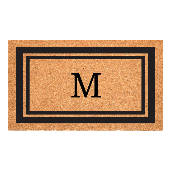 Black Border Monogram Doormat