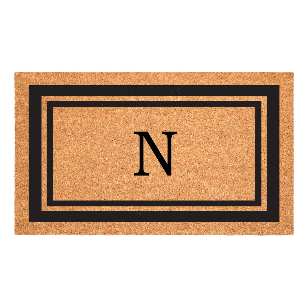 Black Border Monogram Doormat