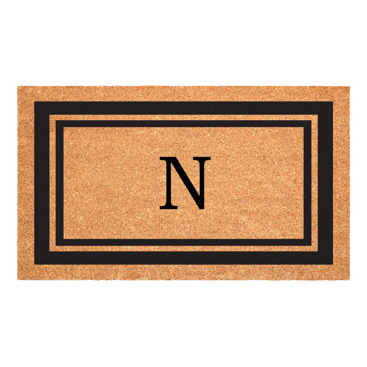 Black Border Monogram Doormat