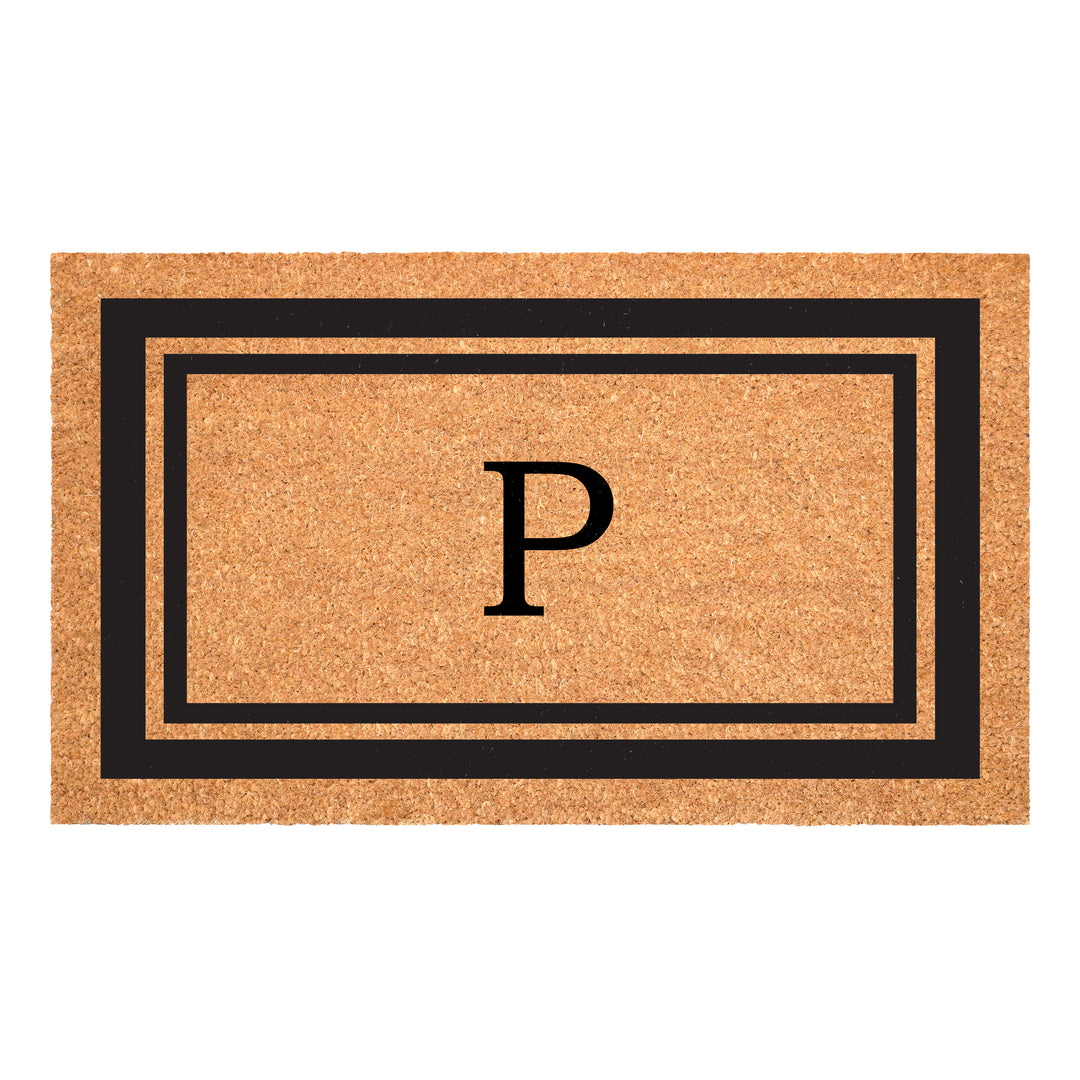 Black Border Monogram Doormat