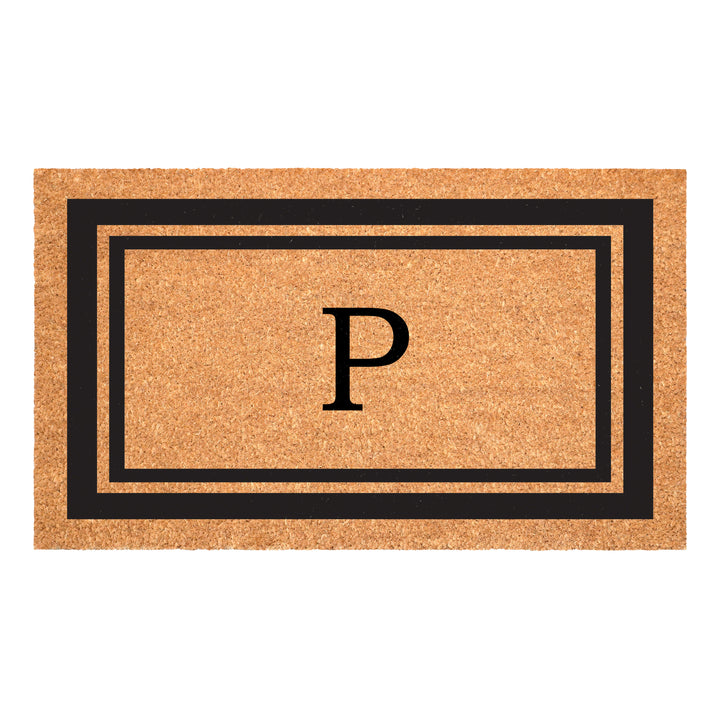 Black Border Monogram Doormat