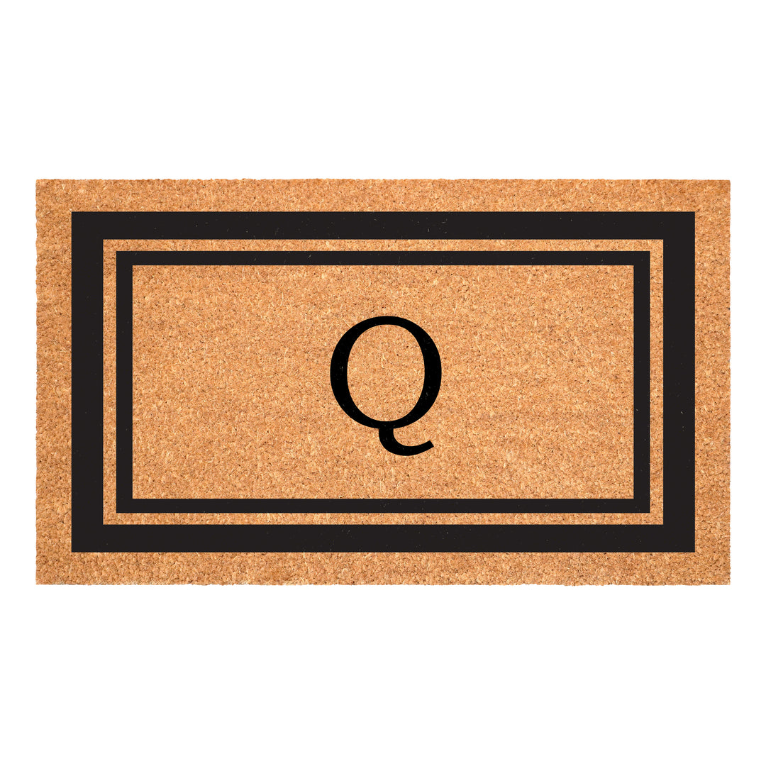 Black Border Monogram Doormat