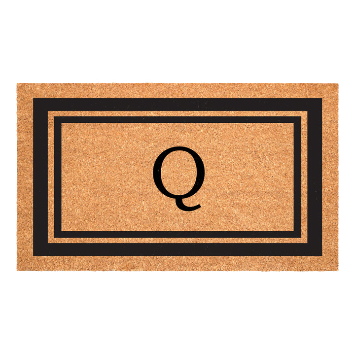 Black Border Monogram Doormat