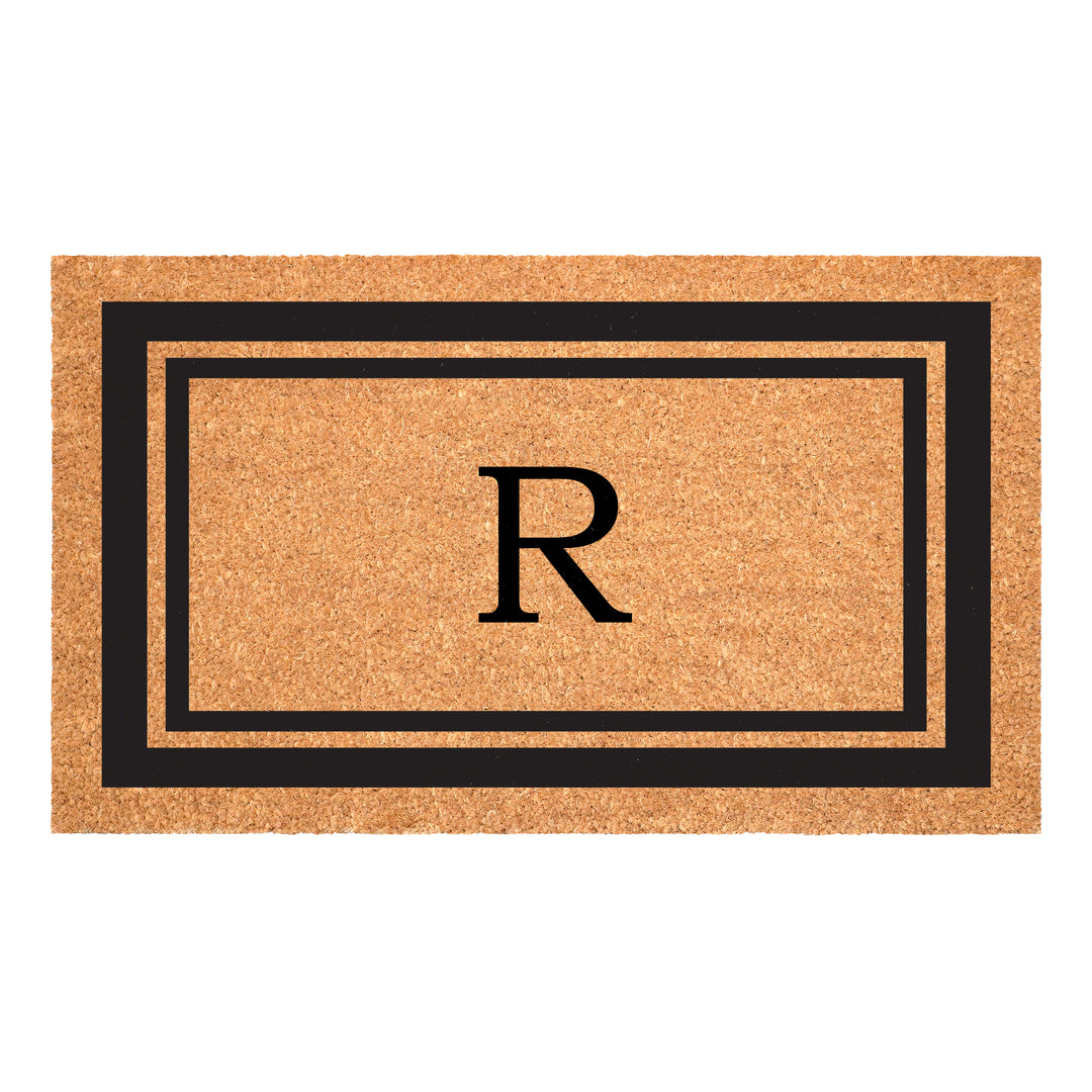Black Border Monogram Doormat