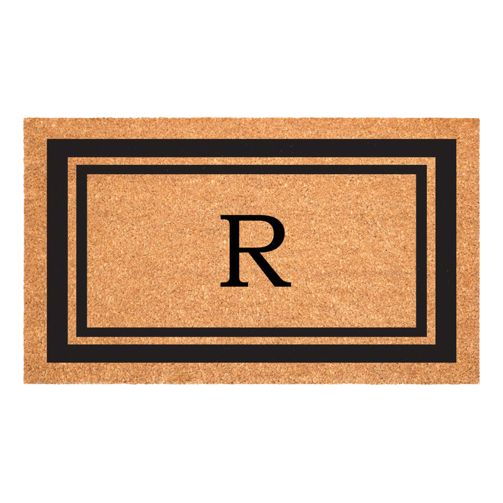 Black Border Monogram Doormat