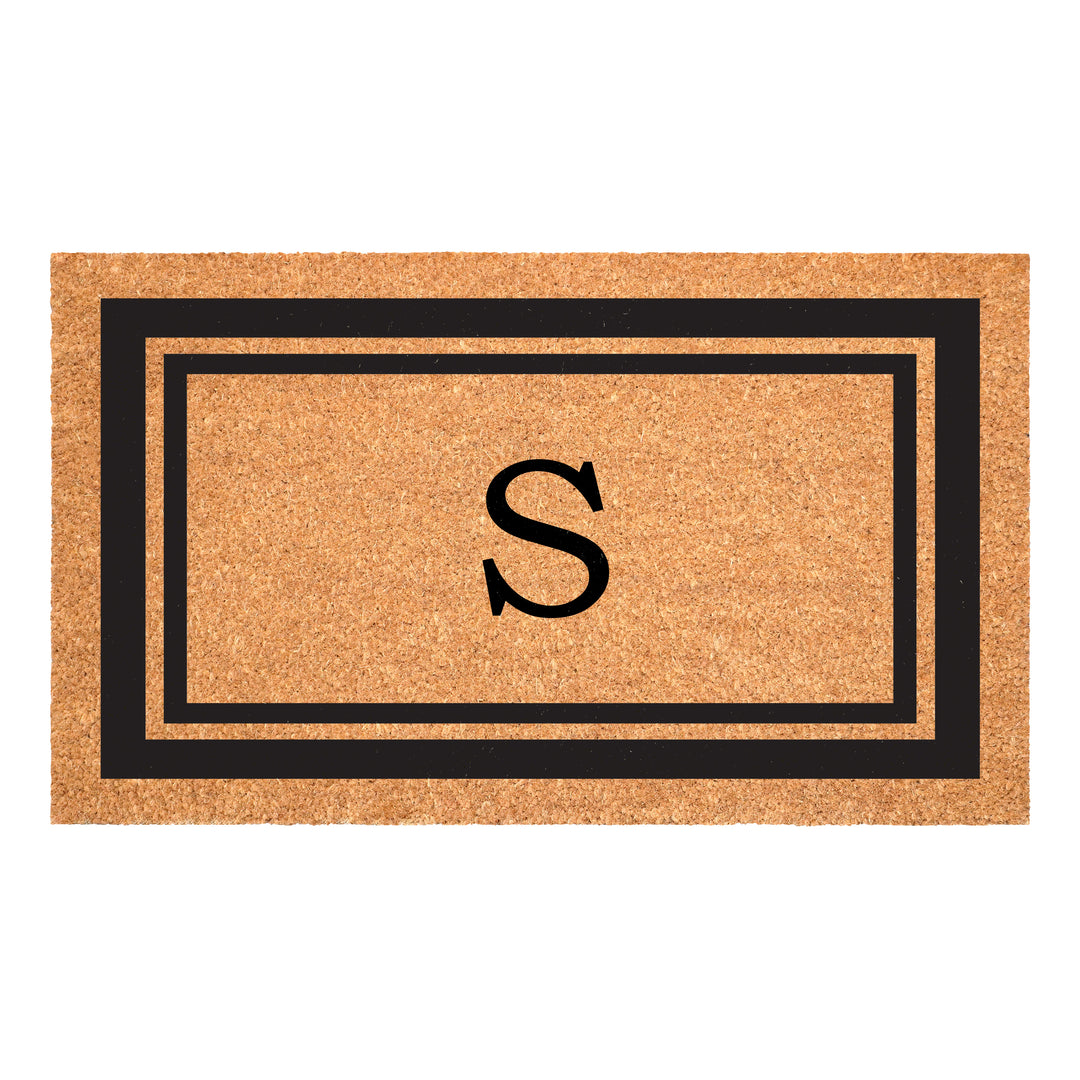 Black Border Monogram Doormat
