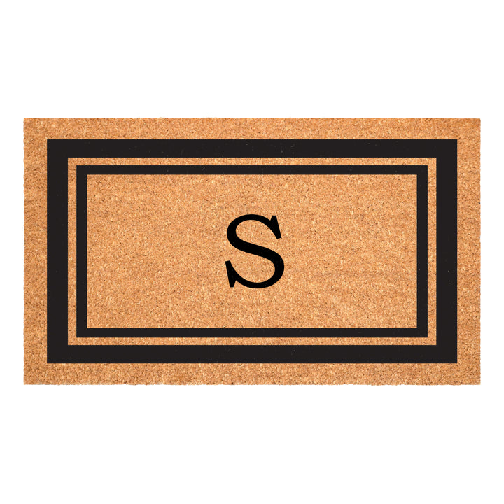 Black Border Monogram Doormat