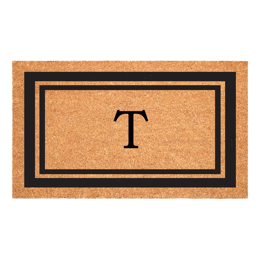Black Border Monogram Doormat