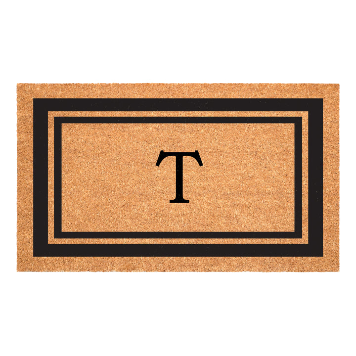 Black Border Monogram Doormat