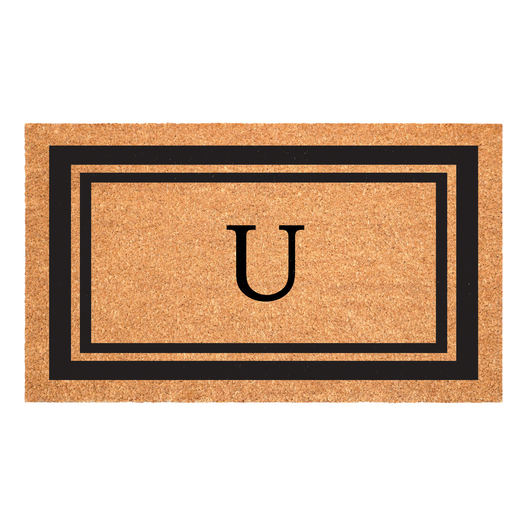 Black Border Monogram Doormat