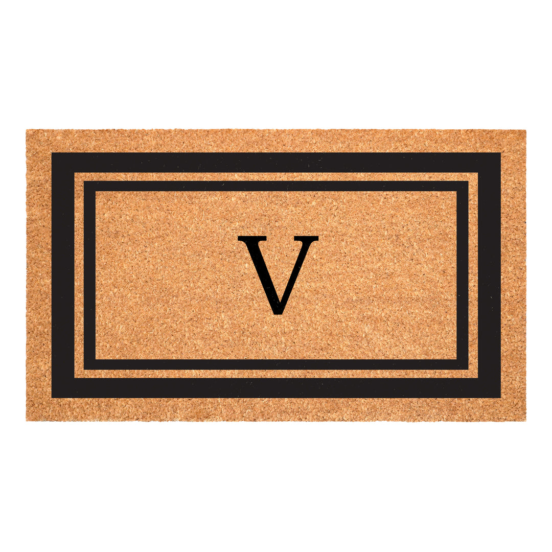 Black Border Monogram Doormat