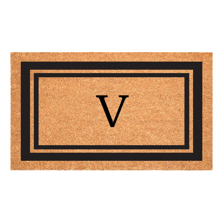 Black Border Monogram Doormat