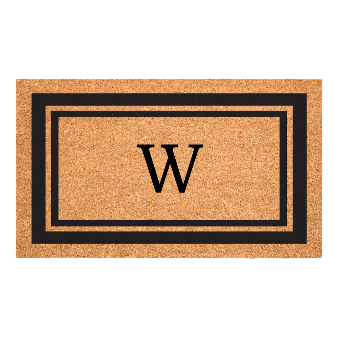 Black Border Monogram Doormat