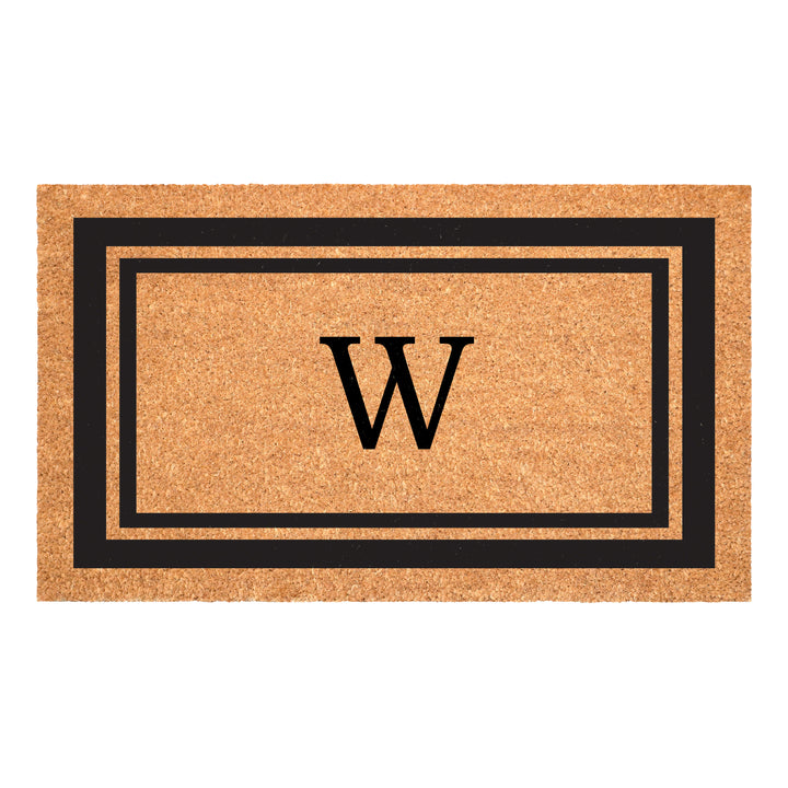 Black Border Monogram Doormat
