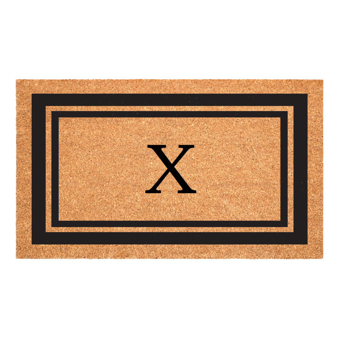 Black Border Monogram Doormat