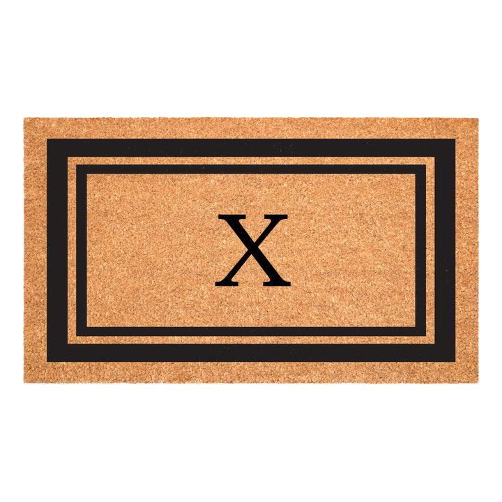 Black Border Monogram Doormat