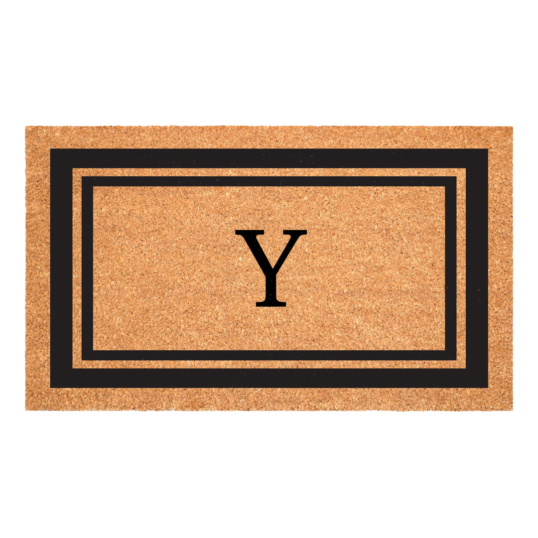 Black Border Monogram Doormat