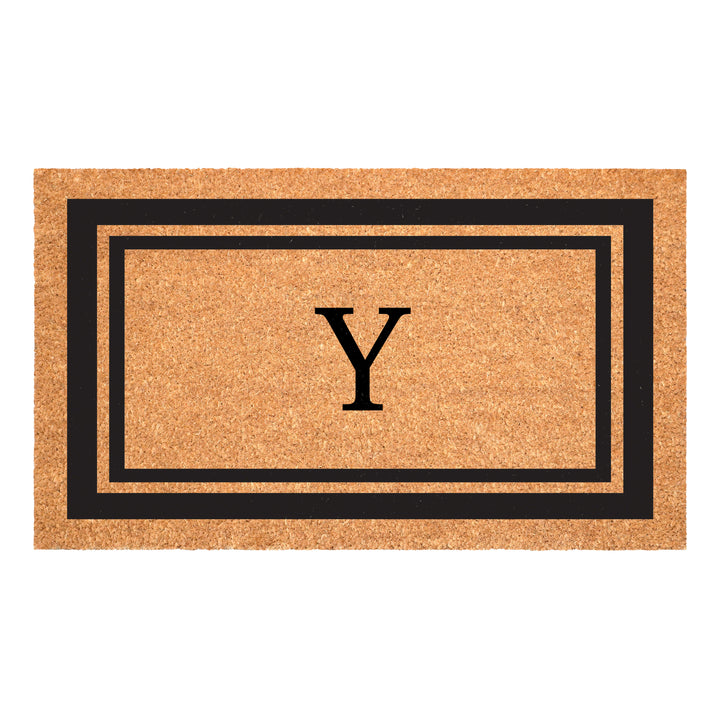 Black Border Monogram Doormat