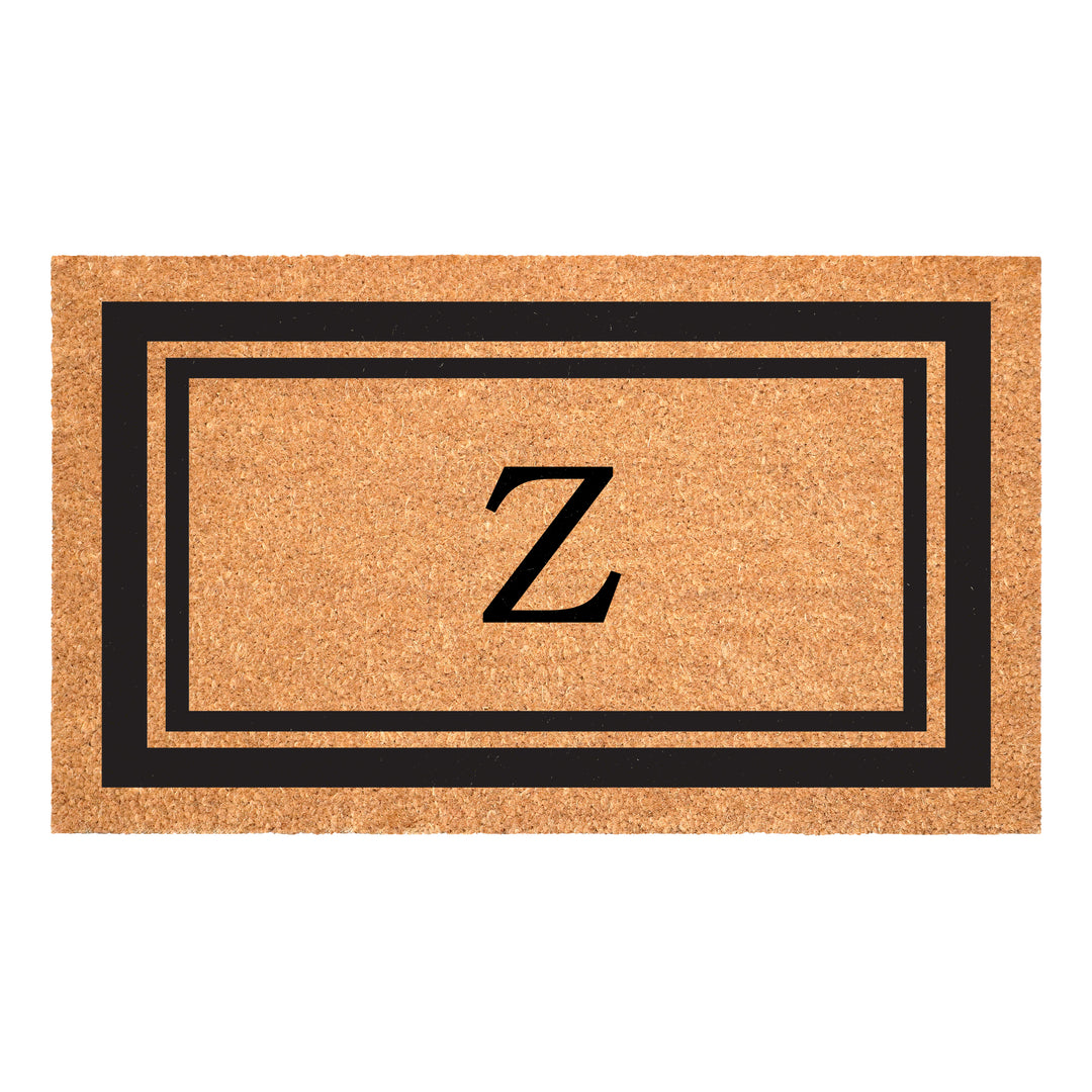 Black Border Monogram Doormat