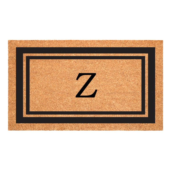 Black Border Monogram Doormat
