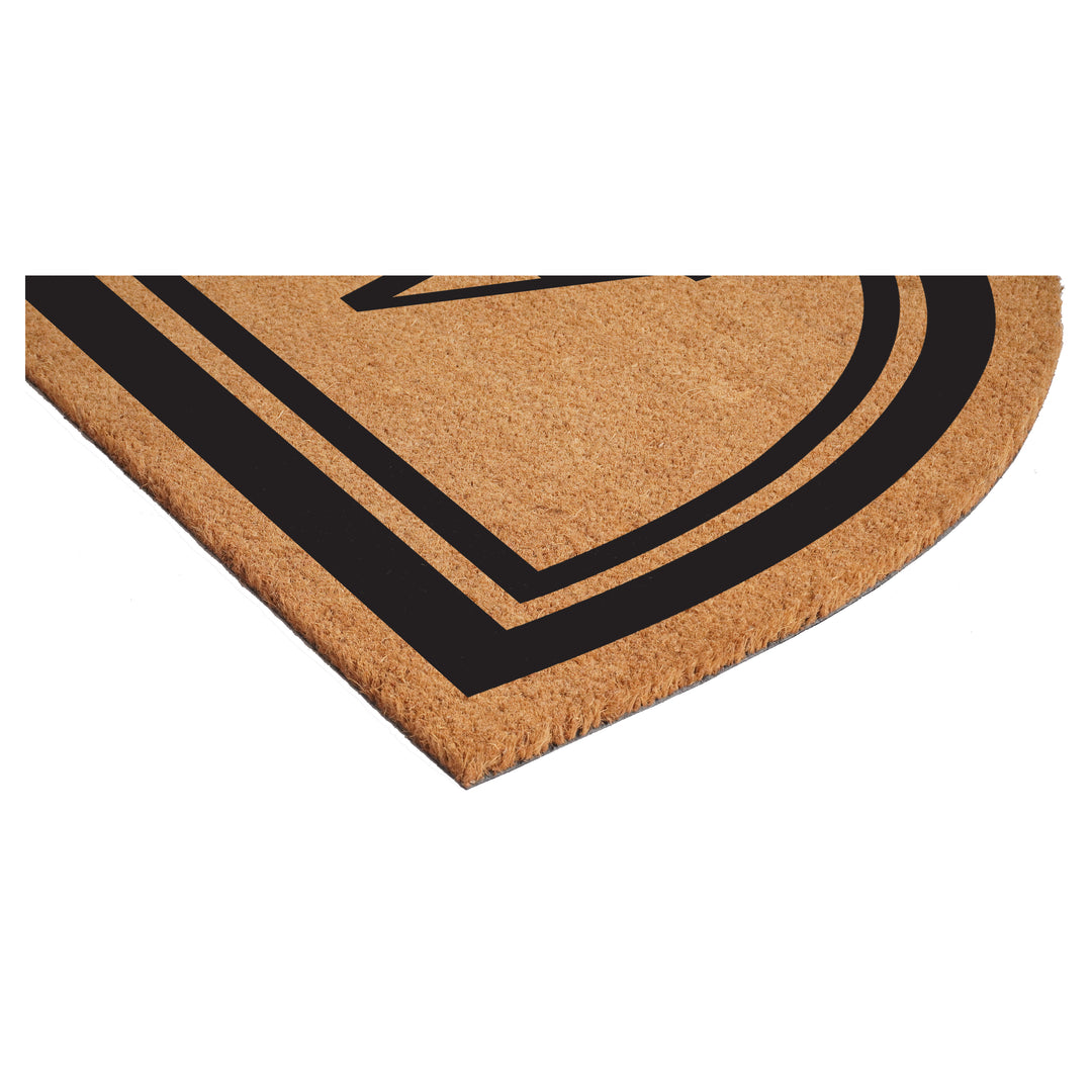 Half Circle Black Border Monogram Doormat