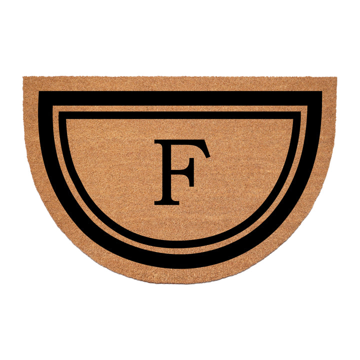 Half Circle Black Border Monogram Doormat