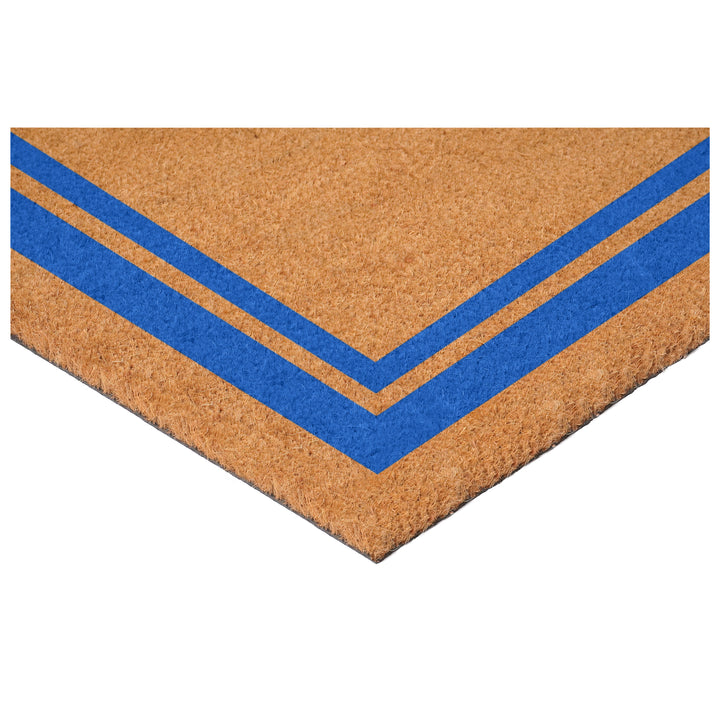 Blue Border Monogram Doormat