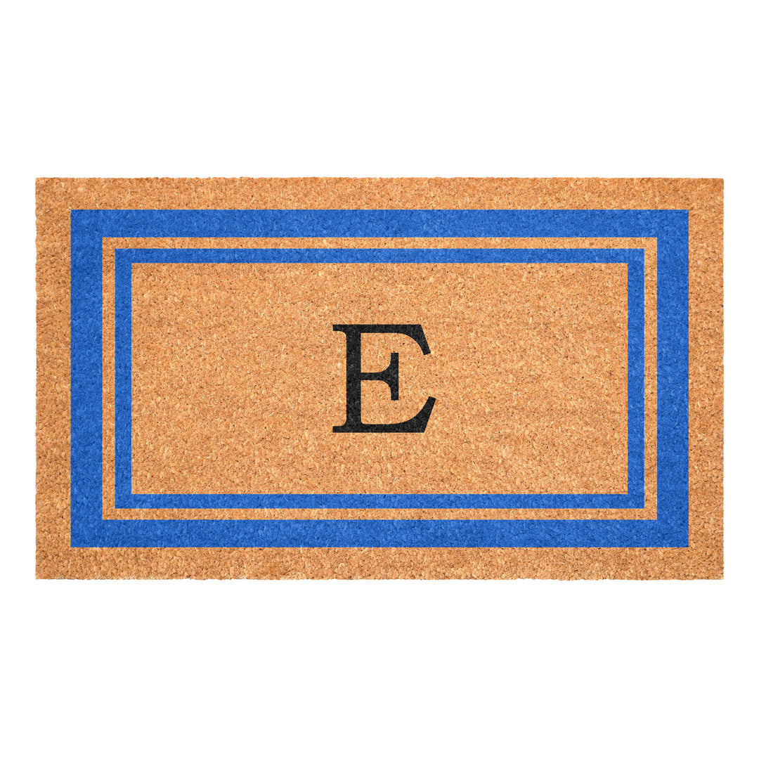 Blue Border Monogram Doormat
