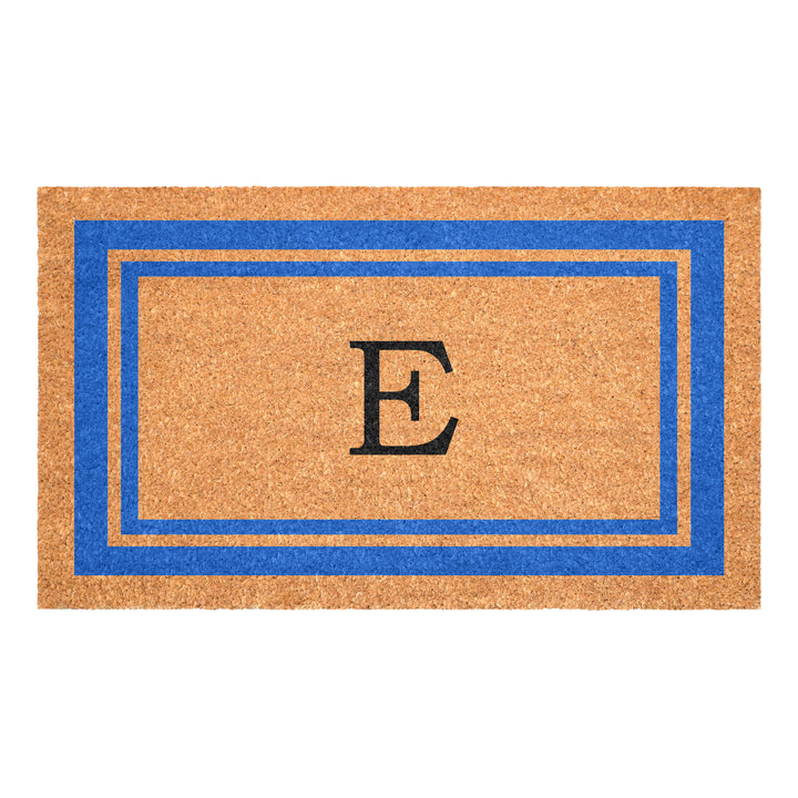 Blue Border Monogram Doormat