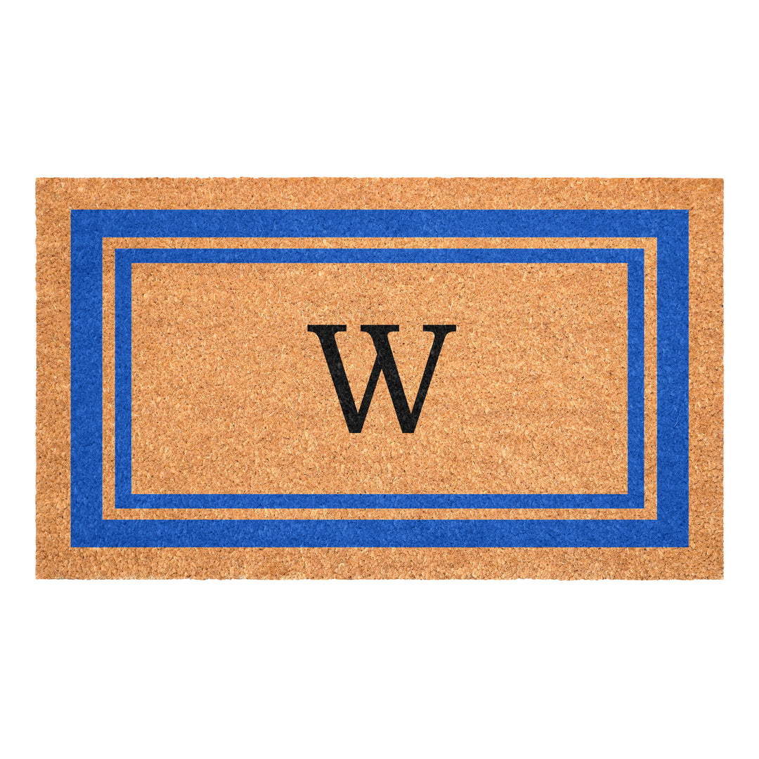 Blue Border Monogram Doormat