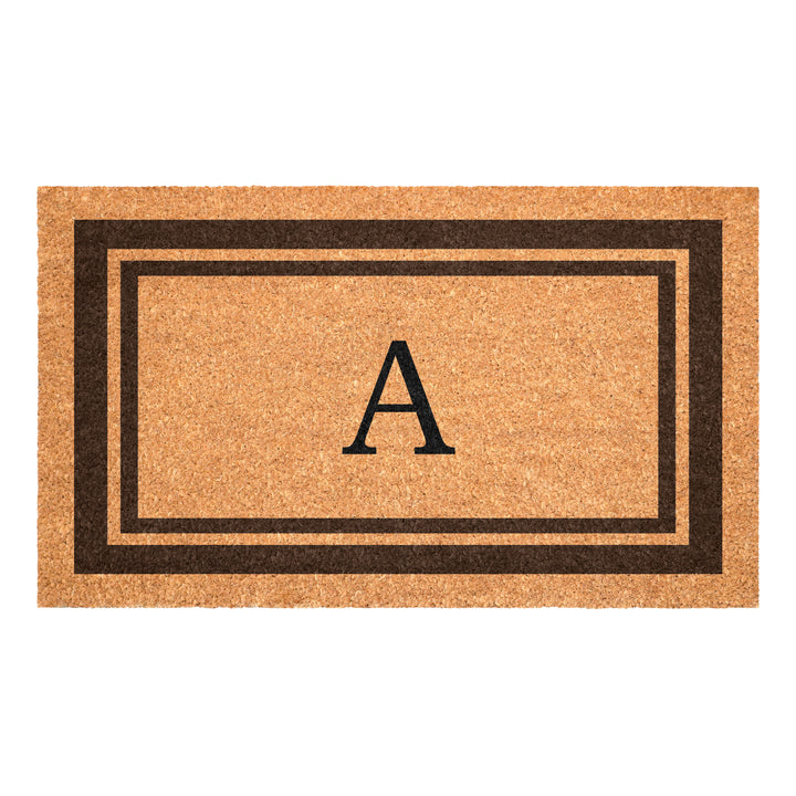 Brown Border Monogram Doormat