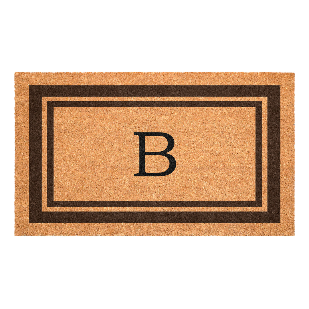 Brown Border Monogram Doormat