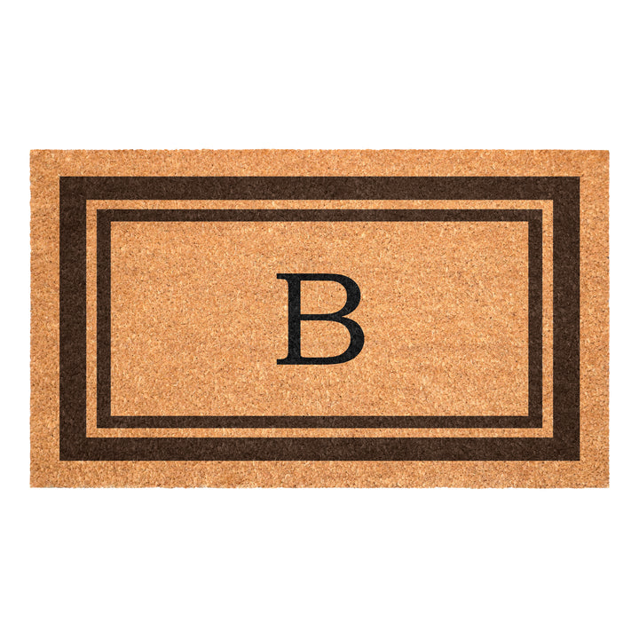 Brown Border Monogram Doormat