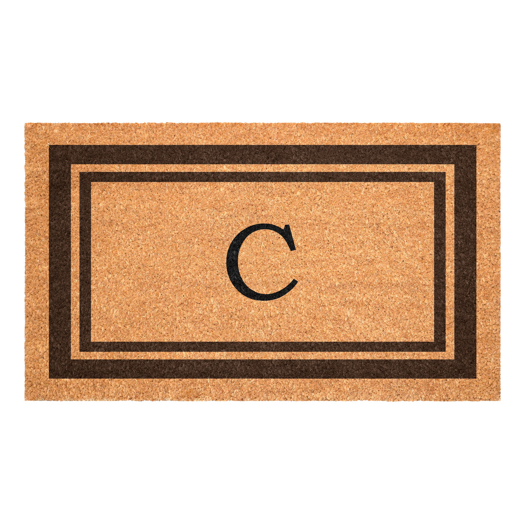Brown Border Monogram Doormat