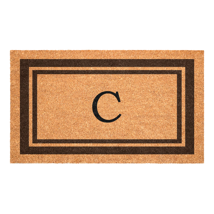 Brown Border Monogram Doormat