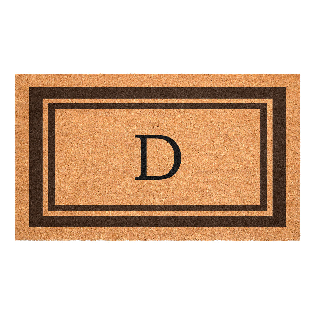 Brown Border Monogram Doormat