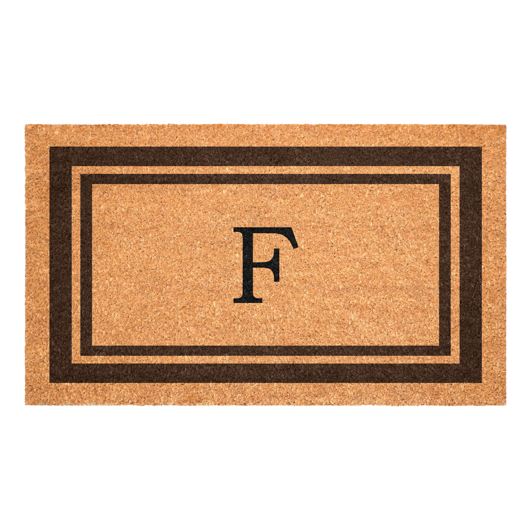 Brown Border Monogram Doormat