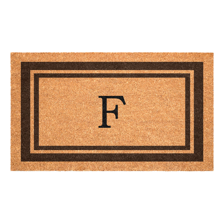 Brown Border Monogram Doormat