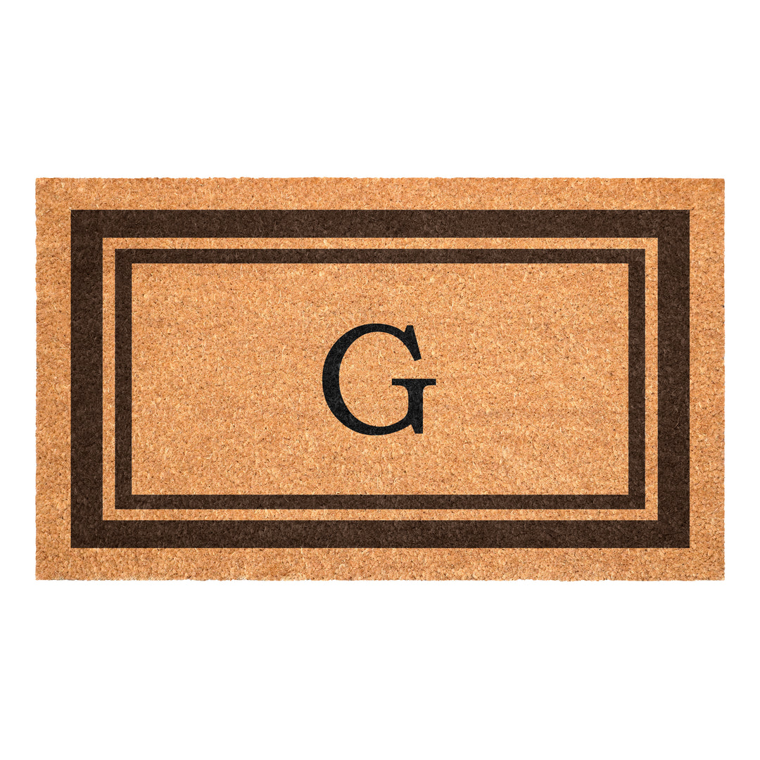 Brown Border Monogram Doormat